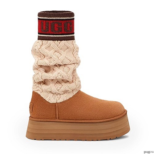 Женские угги Ugg Classic Sweater Letter Chestnut