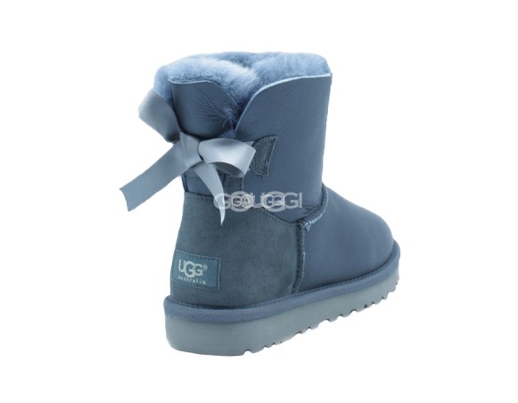 Mini Bailey Bow Metallic Grey