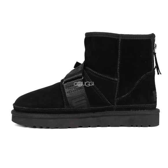 Men`s UGG Classic Ultra Mini Hybrid Strap Short Boots Black