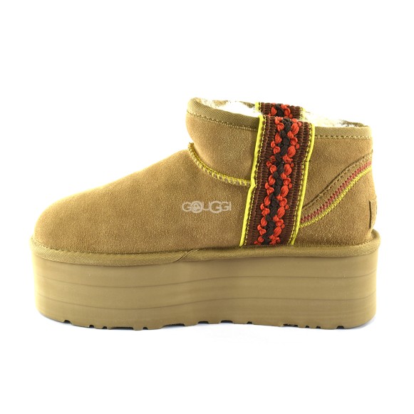 UGG Classic Ultra Mini Braid Platform Chestnut 