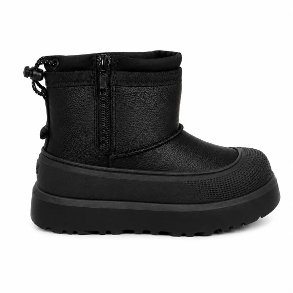 Детские мини угги UGG Kids Mini Weather Hybrid Black Leather