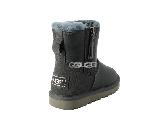 Mini Double ZIP Metallic Grey