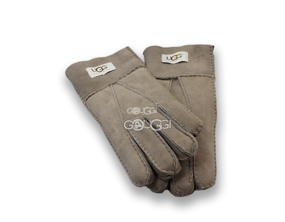 меховые перчатки мужские Leather Capuccinno