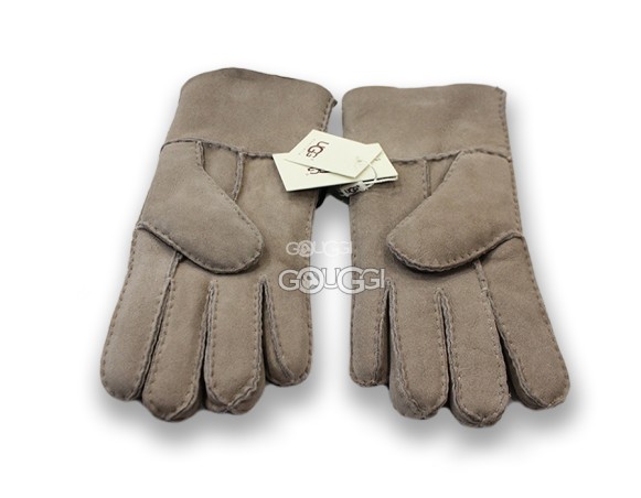 меховые перчатки мужские Leather Capuccinno