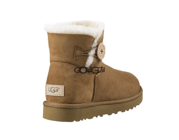 Женские мини угги с пуговицей Mini Bailey Button Chestnut II