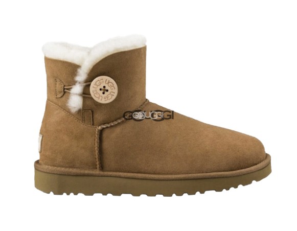 Женские мини угги с пуговицей Mini Bailey Button Chestnut II