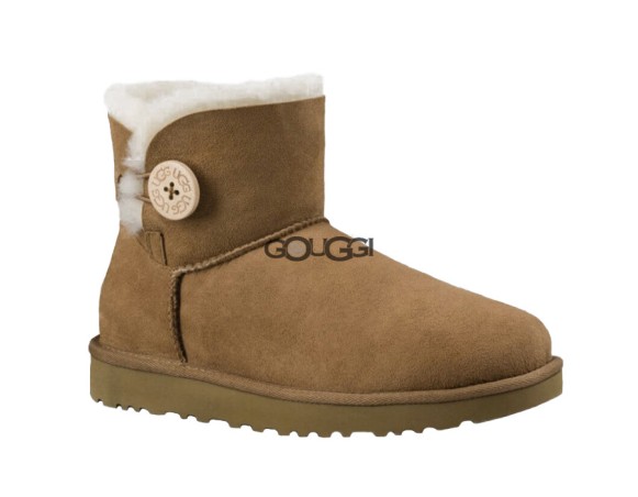 Женские мини угги с пуговицей Mini Bailey Button Chestnut II