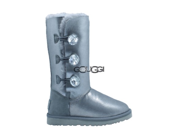 Bailey Button Triplet Bling Glitter Grey