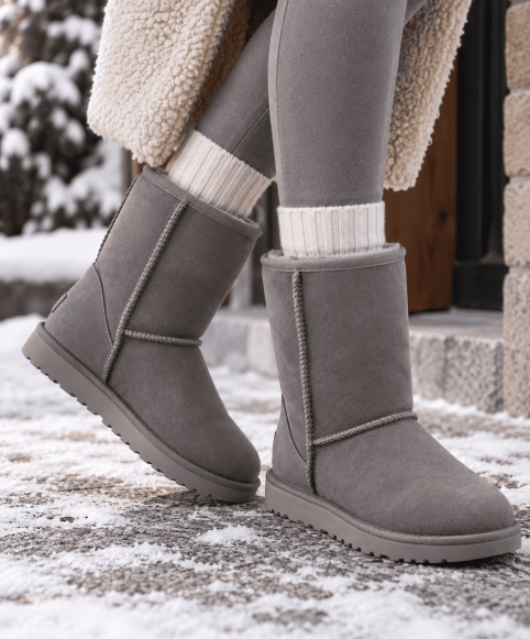 Женские короткие угги Classic Short Grey
