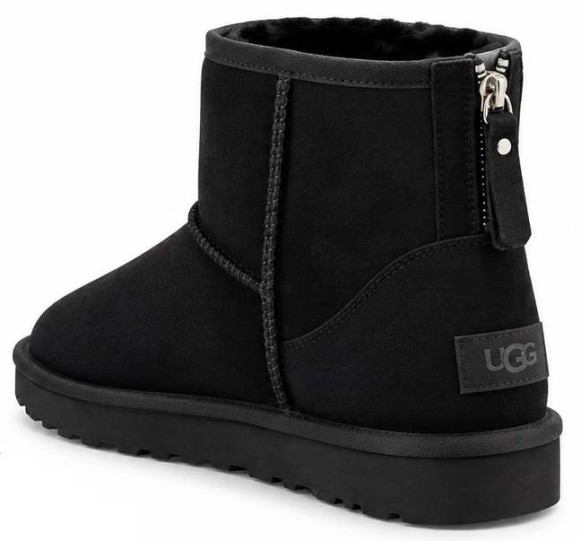 Мужские непромокаемые мини угги на молнии Ugg Mens Classic Mini Zip II Black