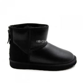 Ugg Classic Mini Zip Metallic Black (без камней)