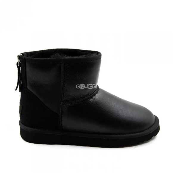 Ugg Classic Mini Zip Metallic Black (без камней)