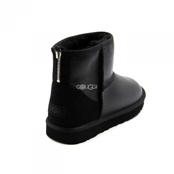 Ugg Classic Mini Zip Metallic Black (без камней)