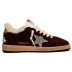 Женские зимние кеды Golden Goose Ball-Star Winter Brown Shearling With Silver Glitter Star