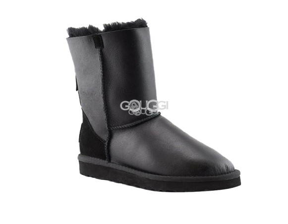 Classic Short ZIP Metallic Black